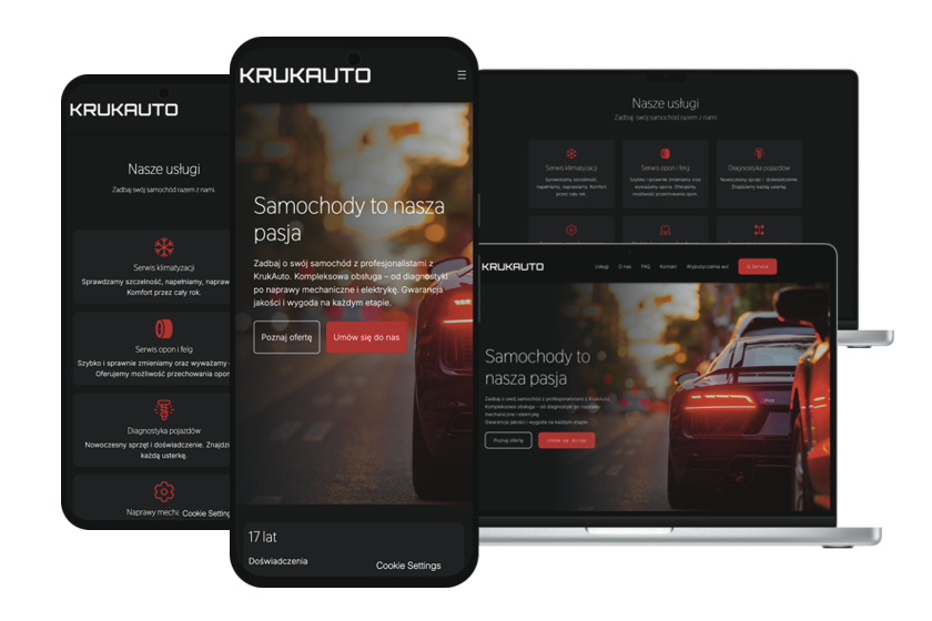 Strona warsztatu samochodowego