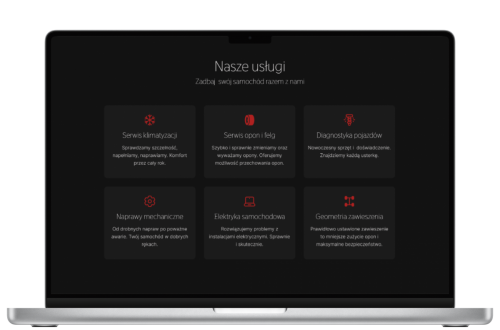 ARUKAUTO - Sekcja Oferta, widok na laptopie