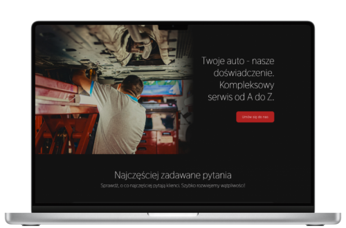 KRUKAUTO - Sekcja angażująca użytkownika (ang. CTA, Call To Action), widok na laptopie